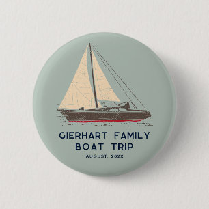 Nautical Family Boat Resa Sailing Anpassningsbar Knapp