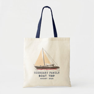 Nautical Family Boat Resa Sailing Personlig Tygkasse