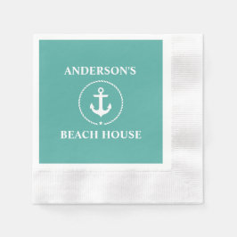 Nautical Family Namn Beach House Cocktail Pappersservett