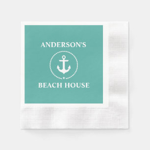 Nautical Family Namn Beach House Cocktail Pappersservett