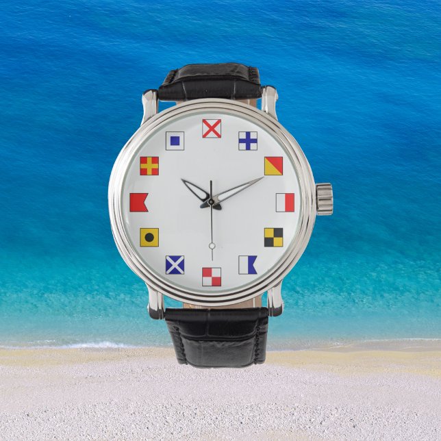 Nautical Färg Sailings Flaggor för sjömän Armbandsur (Skapare uppladdad)