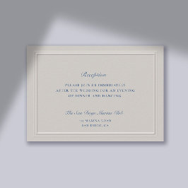 Nautical Faux Embossed Classic Reception Bröllop Tilläggskort