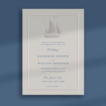 Nautical Faux Embossed Modern Classic Bröllop
