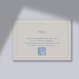 Nautical Faux Embossed Modern Classic QR Bröllop OSA Kort