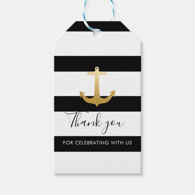 Nautical Faux Gold Foil Anchor | TACK Presentetikett (Framsidan)