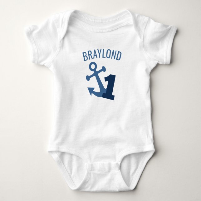 Nautical First Birthday Shirt T-shirt (Framsida)