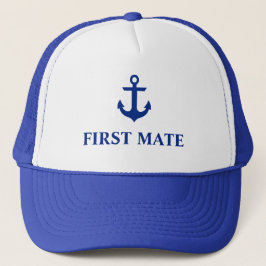 Nautical First Mate Anchor Blue Keps