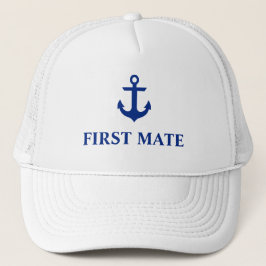 Nautical First Mate Anchor White Keps