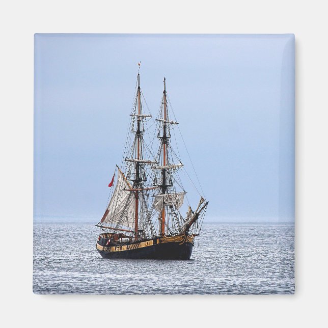 Nautical FishBoat Blå himmel Magnet (Framsidan)