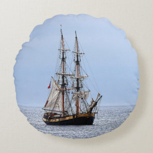 Nautical FishBoat Blå himmel Rund Kudde