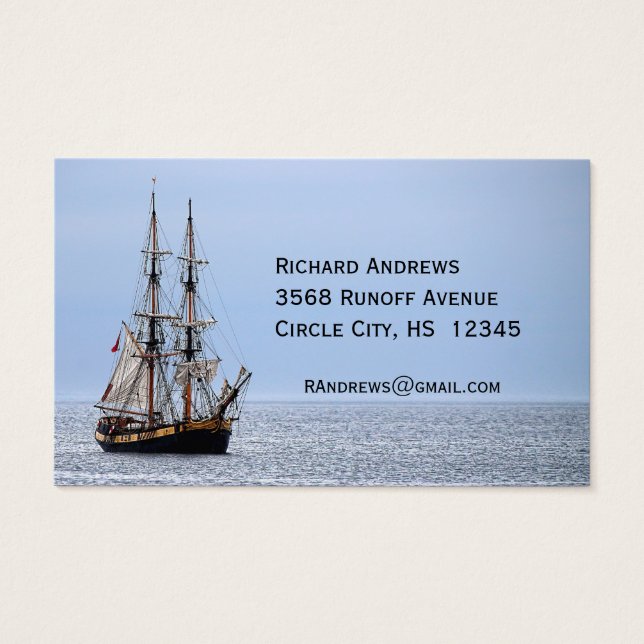 Nautical FishBoat Blå himmel Visitkort (Framsida)
