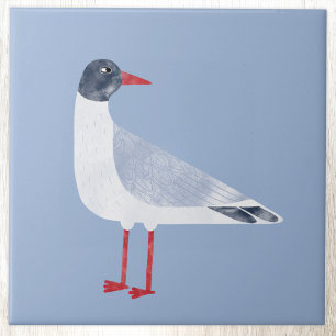 Nautical Fiskmås Bird Himmel Blue Kakelplatta