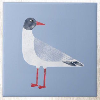 Nautical Fiskmås Bird Himmel Blue Kakelplatta