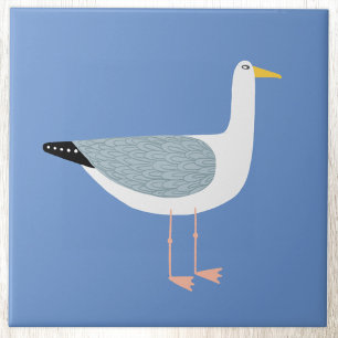 Nautical Fiskmås Bird Himmel Blue Kakelplatta