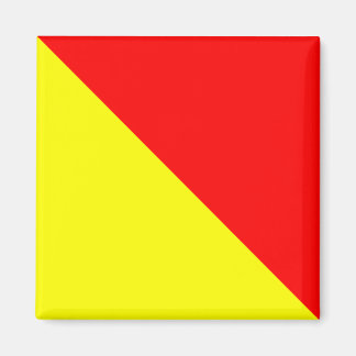 Nautical Flagga Alphabet Sign Brev O (Oscar) Magnet