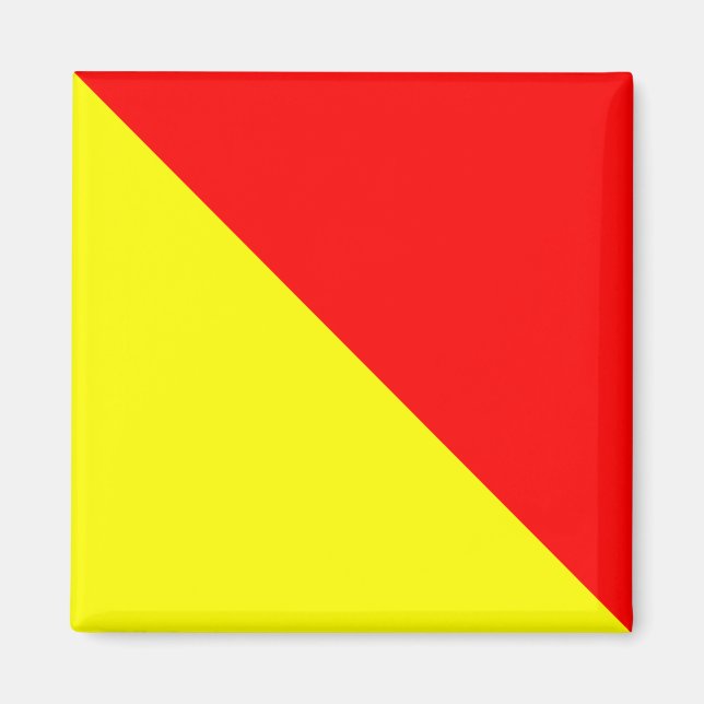 Nautical Flagga Alphabet Sign Brev O (Oscar) Magnet (Framsidan)