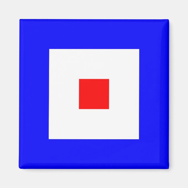 Nautical Flagga Alphabet Sign Brev W (Whiskey) Magnet (Framsidan)