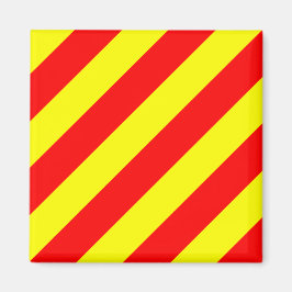 Nautical Flagga Alphabet Sign Brev Y (Yankee) Magnet