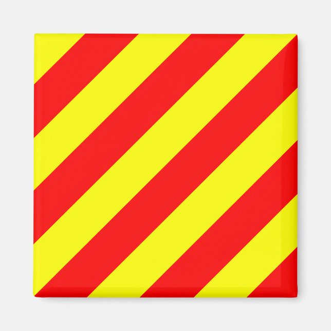 Nautical Flagga Alphabet Sign Brev Y (Yankee) Magnet (Framsidan)