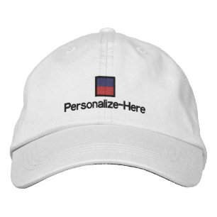 Nautical Flagga "E" Personlig Boater's Hat Broderad Keps