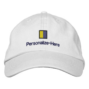 Nautical Flagga "K" Personlig Boater's Hat Broderad Keps