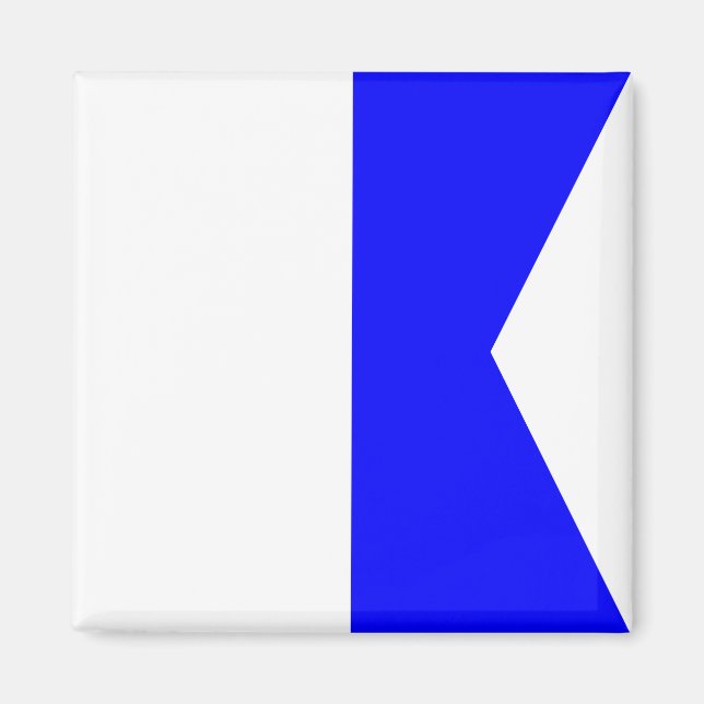 Nautical Flagga Signal Brev A (Alfa) Magnet (Framsidan)