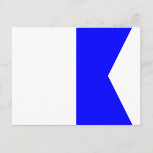Nautical Flagga Signal Brev A (Alfa) Vykort