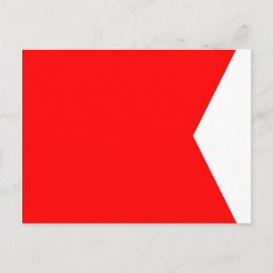 Nautical Flagga Signal Brev B (Bravo) Vykort