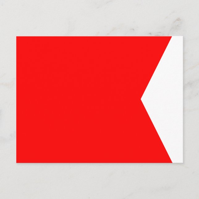 Nautical Flagga Signal Brev B (Bravo) Vykort (Framsida)