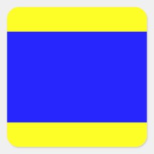 Nautical Flagga Signal Brev D (Delta) Fyrkantigt Klistermärke
