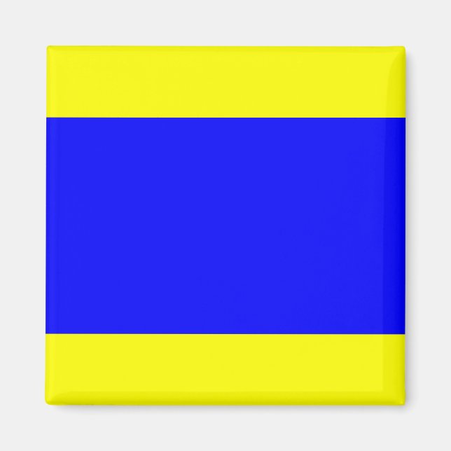 Nautical Flagga Signal Brev D (Delta) Magnet (Framsidan)