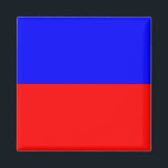 Nautical Flagga Signal Brev E (Echo) Magnet<br><div class="desc">Nautical Flagga Signal Brev E Square Fridge Magnet. Havssignalens kvadratiska flagga: "Echo" - brev E med röd och blå stripe i pub färg.</div>