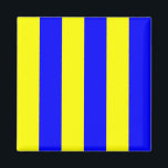 Nautical Flagga Signal Brev G (Golf) Magnet<br><div class="desc">Nautical Flagga Signal Brev G Square Fridge Magnet. Havssignal på kvadrat: flagga som betyder "Golf" - brev G med gult och blå magnet rand mönster färg pub.</div>
