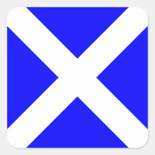 Nautical Flagga Signal Brev M (Mike) Fyrkantigt Klistermärke
