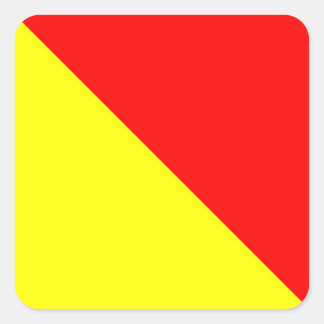 Nautical Flagga Signal Brev O (Oscar) Fyrkantigt Klistermärke