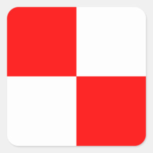 Nautical Flagga Signal Brev U (enhetlig utformning Fyrkantigt Klistermärke