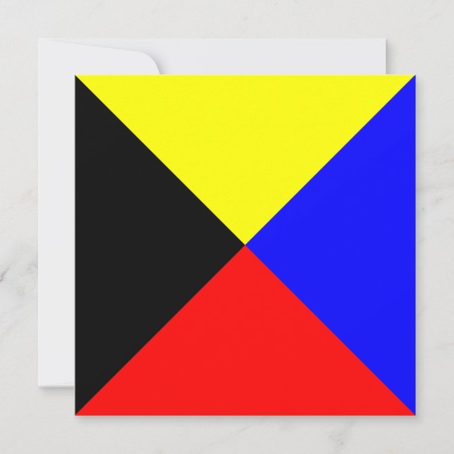 Nautical Flagga Signal Zulu Brev Z (Framsida)