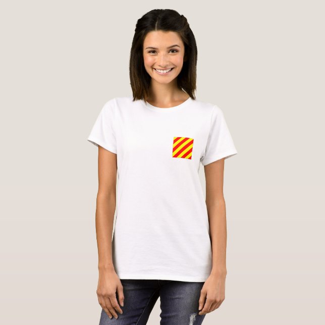 Nautical Flagga Y T Shirt (Hel framsida)