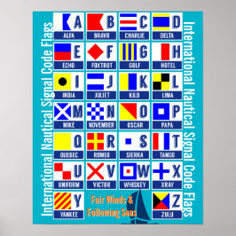 Nautical Flaggor Alphabet Poster