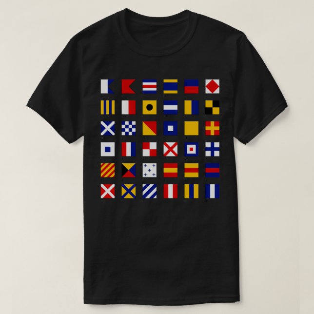 Nautical Flaggor Classic TShirt T Shirt (Design framsida)
