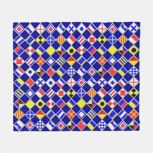 Nautical Flaggor Decor Fleecefilt (Framsidan (Horisontell))