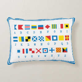 Nautical Flaggor Maritime Signals Accent Pillow Prydnadskudde