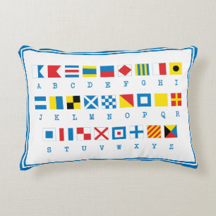 Nautical Flaggor Maritime Signals Accent Pillow Prydnadskudde