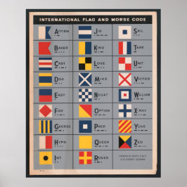 Nautical Flaggor och Morse Code Poster