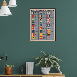 Nautical Flaggor och Morse Code Poster
