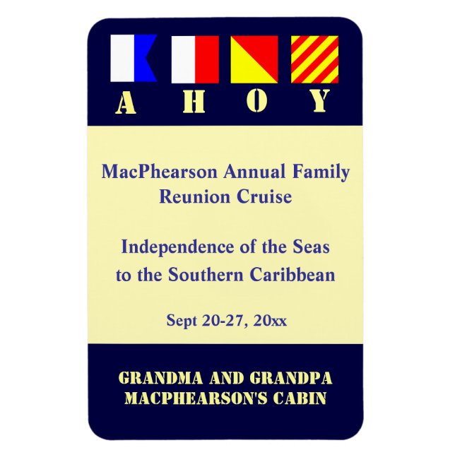 Nautical Flaggor Stateroom Door Marker Magnet (Vertikal)