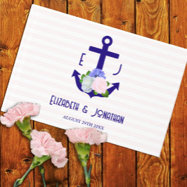 Nautical Floral Stripes Wedding Gästböcker