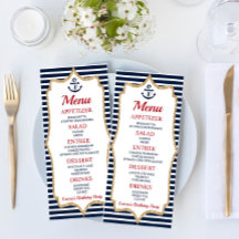 Nautical Födelsedagsfest Food Menu