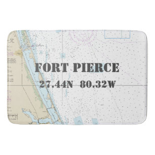 Nautical Fort Pierce FL Longitud Latitude Diagram Badrumsmatta
