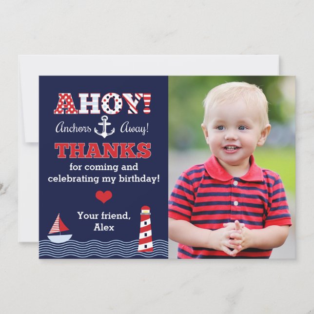 Nautical Foto Tack Kort - Ankare Upp (Framsida)